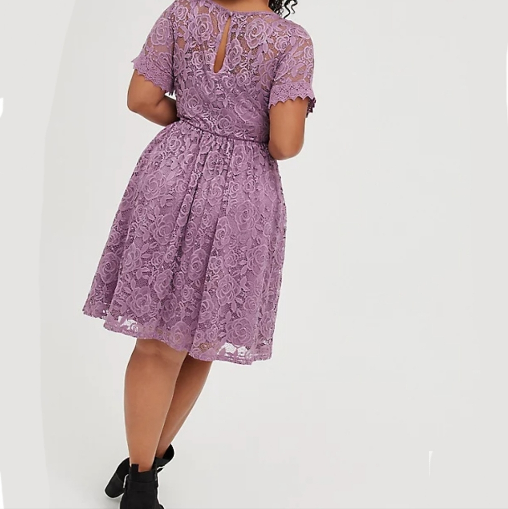 💜Torrid Purple Lace Skater Dress - Picture 2 of 8